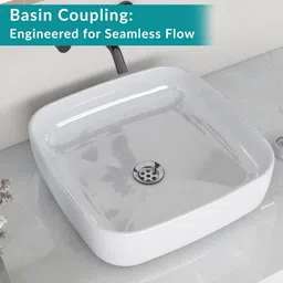 cossimo 3" Inches Stainless Steel Full Thread Waste Coupling for Wash Basin (Pack of 1) Heavy-Duty Waste Coupling for Bathroom Wash Basin Fitting (Pack of 1) Basin Mixer Faucet image 3