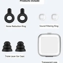 augen Ear Plugs for Sleeping, Noise Canceling, Reusable Silicone (Black C, M9) Ear Plug image 2