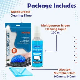 HOTKEI Multipurpose Laptop Keyboard Cleaner Cleaning Kit Gel + Liquid +Microfiber Cloth Combo Set image 2