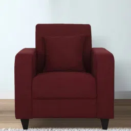 woodsworth from pepperfry Alba Fabric 1 Seater Sofa In Garnet Red Colour-picture-16