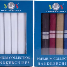 S4S 12 Pcs White and Dark Colour Striped Men's 100% Cotton Essential Gift Box Pack ["Multicolor"] Handkerchief-picture-28