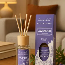 krujyam Vanilla Reed Diffuser Natural Room Freshener, with 6 Fiber Sticks Diffuser Set image 5