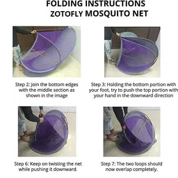 zotofly Polyester Kids Washable Foldable ( 0 TO 5 YEARS ) Of Baby Nets With Size ( L-4ft * B-2.3ft * H-2ft ) Mosquito Net image 5