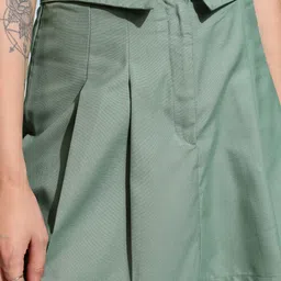 tokyo talkies Women Solid A-line Green Skirt image 5