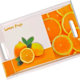 u.p.c. Melamine Lemon Printed White & Yellow Tray For Breakfast & Dinner Serving Villori Series Tray image 5