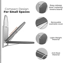 wow craft Heavy Duty Wall mount Premium Foldable Iron Table for Ironing Cloth Space Saving Ironing Board image 3