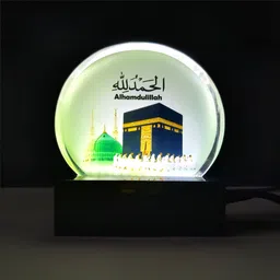 mahour creation Islamic Night Lamp|Kaaba & Masjid Crystal Light | Alhamdulillah for Home & Gift Night Lamp-picture-13