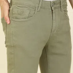 flying machine Men Tapered Fit Mid Rise Green Jeans image 5