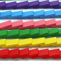 pulsbery TOYS Wooden Dominoes Building Block Set for 3-8 Years Old Kids,Multi Color,Pack of 2 image 4