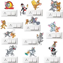 rsb hub 46 cm Tom & Jerry Switch Board Sticker & Wall Sticker size 30 cm x 46 cm Self Adhesive Sticker image 1