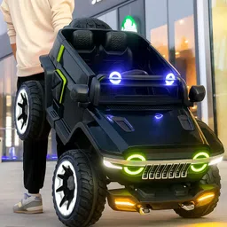 toyify 4x4 Electric LED Lights, Music, Dual Seat, Remote – Premium Off-Road Style Car Battery Operated Ride On image 1