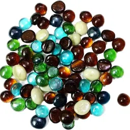 Decorative multicolored glass stone/beads, approx 80 pieces Marble Unplanted Substrate-image-2