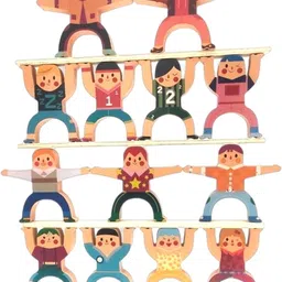 raindrops Wooden Balancing Toys for Kids Stack and Balance Human Tower, Hercules balance image 4