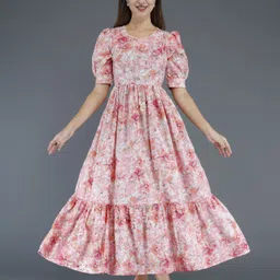 baiwalaz Women Gown Pink Ankle Length Dress-picture-16