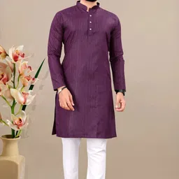 shivgarment Men Solid Pure Cotton Straight Kurta-picture-13