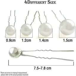 blubby Bridal Pearls Hairpins Juda Pin for Women and Girls (Pack of 18) Hair Pin image 2