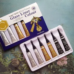 3D Glass Liner Colors 12ml x 6 Tube Gold Silver And Black Each 2Pcs (Pack Of 6)-image-43