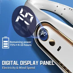 Sasimo Rechargeable Neckband Fan-Ideal For Outdoors And Indoor Activities Rechargeable Mini USB Personal Fan with 360 Rotation USB Cable USB Air Cooler Rechargeable USB Fan image 3