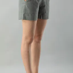 fashion cloud Solid Women Grey Regular Shorts image 5