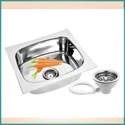 18X16X8 inch Kitchen Sink Glossy Finish Stainless Steel Sink Single Bowl Stainless Sink 18x16x8 Vessel Sink-image-2