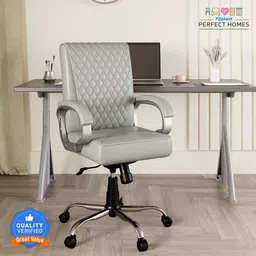 flipkart perfect homes Liam Split Leather Office Adjustable Arm Chair-picture-37