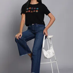 killer Women Loose Fit Mid Rise Dark Blue Jeans image 2