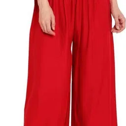 ushagarments Pack of 2 Women Flared Red, Black Cotton Blend Trousers image 2