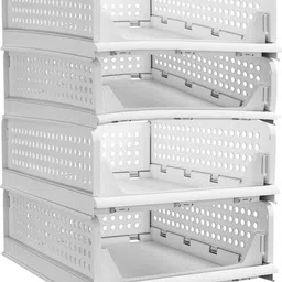 packpro 4 Pieces Clothes Organizer For Wardrobe, Cupboard | Stackable Closet, PP Collapsible Wardrobe-picture-35