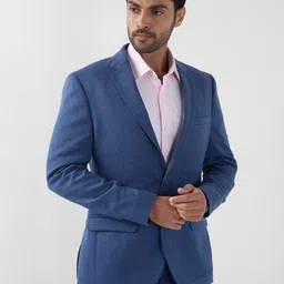 raymond Men Self Design Bandhgala Formal Blazer image 2