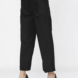tokyo talkies Women Flared Black Cotton Blend Trousers image 3