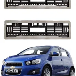roshneer enterprises Chrome Number Plate Frames Registration Plate Holder For Chevrolet Aveo Car Number Plate-picture-10