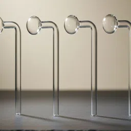 agnix 6 inch Bend Glass Oil Burner Pipe Transparent (Pack of 4) Borosilicate Glass Inside Fitting Hookah Mouth Tip image 4