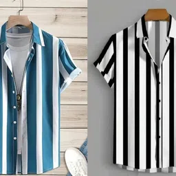 berryfresh Men Regular Fit Striped Casual Shirt image 1
