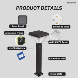 homehop Solar Lights For Garden Waterproof Decoration Post Lamp For Home, Garden & Patio Post Light Outdoor Lamp image 3