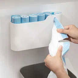 adbee Punch-Free Wall Mounted Garbage Bin | Hanging Kitchen Space-Saving Trash Can Plastic 1 Pockets image 2