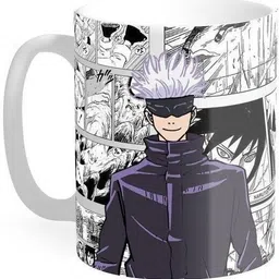 soulfox SATORU GOJO ART PRINTED 330 ML WHITE MUG FOR ANIME LOVERS Ceramic Coffee Mug-picture-13