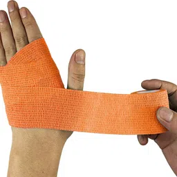 a-tape Cohesive Crepe Bandage Orange (Pack of 2) Elastic Self Adhesive (5 cm X 4.5 mtr) Crepe Bandage image 4