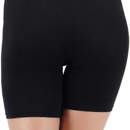 aj fashions Pack of 3 Solid Women Black Basic Shorts image 3