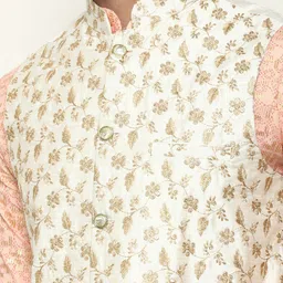 SOJANYA Ethnic Motifs Printed Regular Pure Cotton Straight Kurta with Churidar image 2