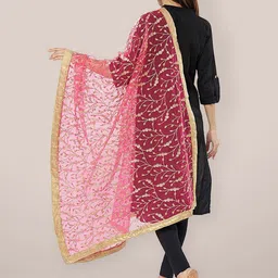 Dupatta Bazaar Embroidered Dupatta with Zari image 5
