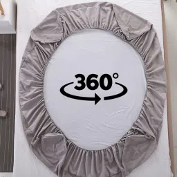 dream care Cotts Wonder Waterproof Fitted Terry Cotton King Size (72x72) Mattress Protector In Grey Colour image 5