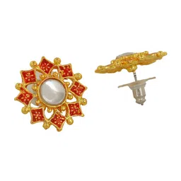 Estele Gold-Plated Floral Studs Earrings image 5