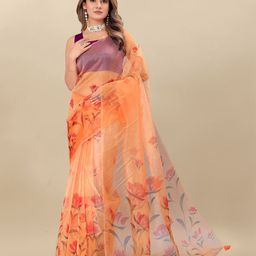 DIVASTRI Floral Printed Organza Saree-picture-42