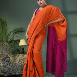 Angoshobha Solid Zari Saree-image-9