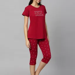 DZZO Typography Printed Pure Cotton Night Suit image 4