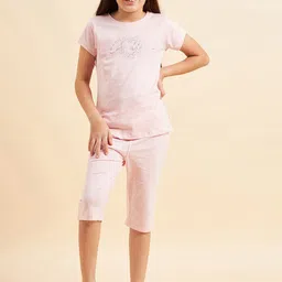 Sweet Dreams Girls Typography Printed Pure Cotton Night suit-picture-32