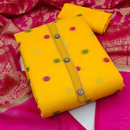 KALINI Woven Design Banarasi Jacquard Unstitched Dress Material-picture-10