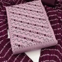 KIMISHA Floral Embroidered Sequinned Unstitched Dress Material-picture-21