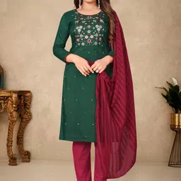 KIMISHA Floral Embroidered Unstitched Dress Material-picture-23