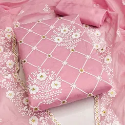 KIMISHA Embroidered Unstitched Dress Material image 1